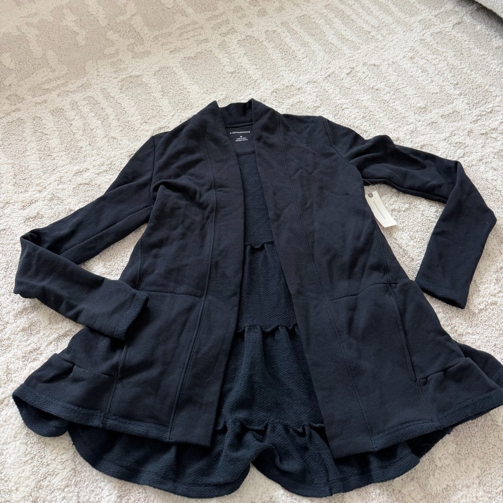 Anthropologie ruffle cardigan